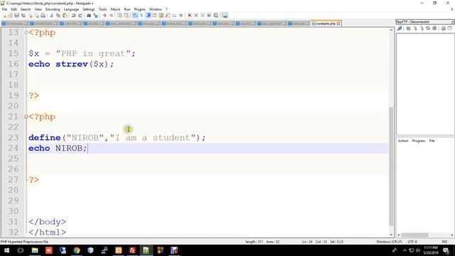 PHP bangla full tutorial for beginners (part#05 - Reverse a string and Constants)- by Nirob Hasan смотреть онлайн