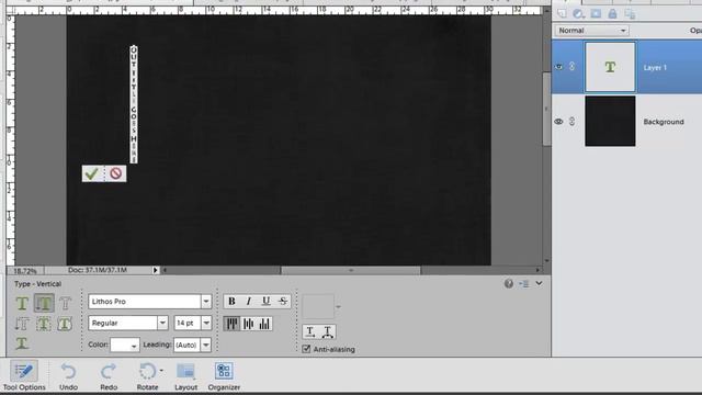 Create A Vertical Title Using The Photoshop Elements Type Tool