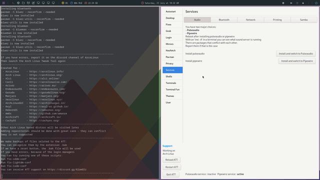 ArcoLinux : 2970 ATT - 3 new tabs - Audio (pulseaudio/pipewire) - Bluetooth - Printing (cups) - 3/4 смотреть онлайн