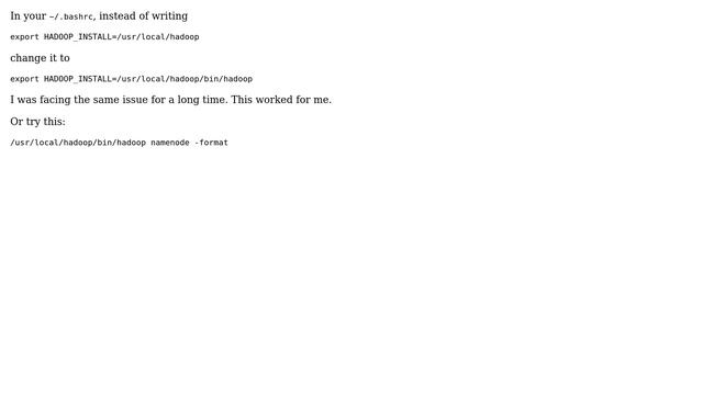Ubuntu: "Command not found" message while executing "hadoop namenode -format" (5 Solutions!!) смотреть онлайн