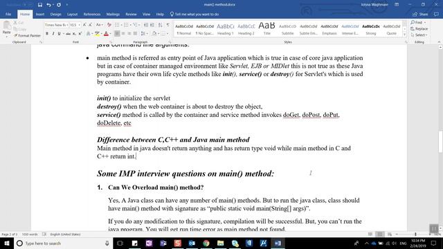 Java Tutorial 22: main method in Java смотреть онлайн