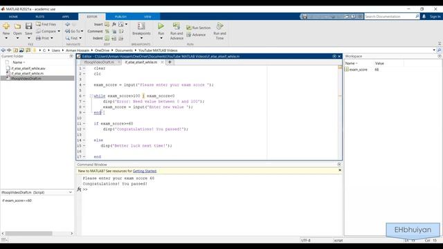 MATLAB If, Else, Elseif Statements | While Loops | Conditional Statements смотреть онлайн