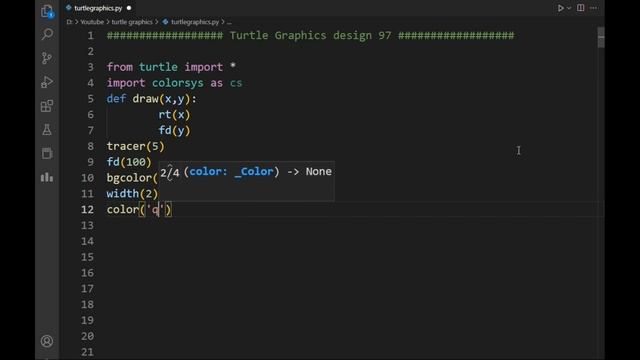 python turtle graphics tutorial || #design97 || Python graphics смотреть онлайн