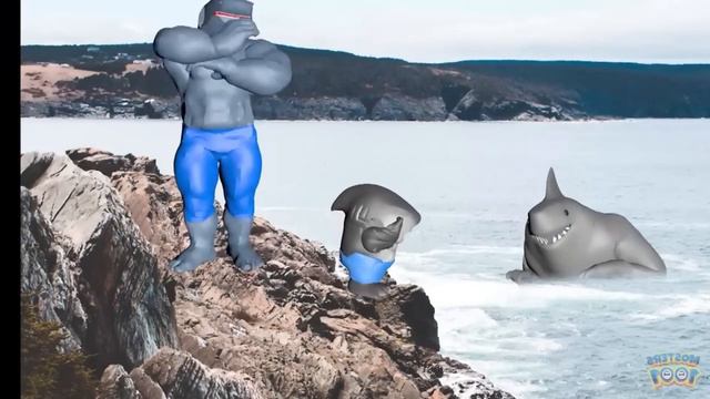 ROBOT SHARK & KING SHARK & MEGALODON & SHARKZILLA (MONSTER WORLD) - Coffin Dance X Baby Shark COVER