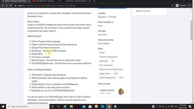 Great Opportunity For Python Internship,Job in 2020 | Python Work From Home Internship смотреть онлайн