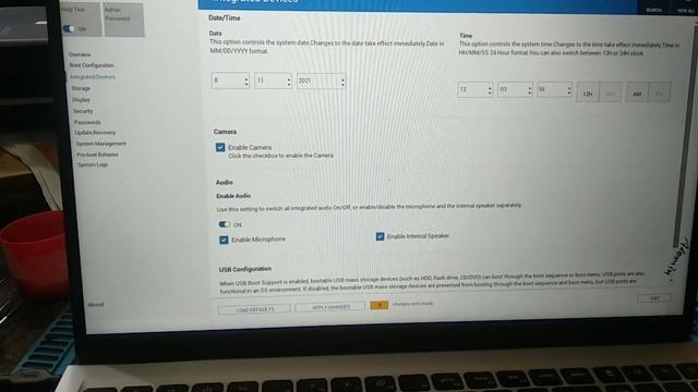 Dell inspiron 15 3511 11-Gen Bios Setup смотреть онлайн