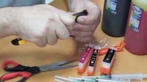 Установка перезаправляемых картриджей на Canon MG5140, MG5240