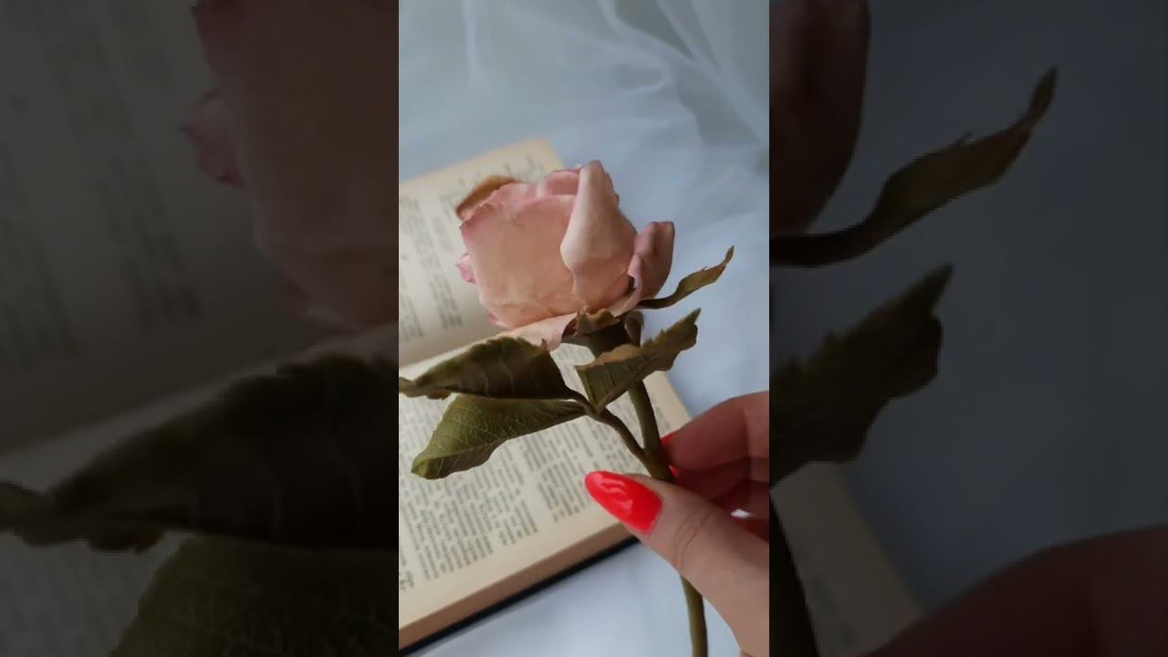 Полный винтаж! Увядшая роза из холодного фарфора.