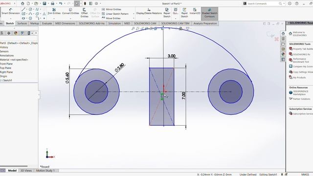 Solidworks Tutorial | Sketch Example 1 смотреть онлайн