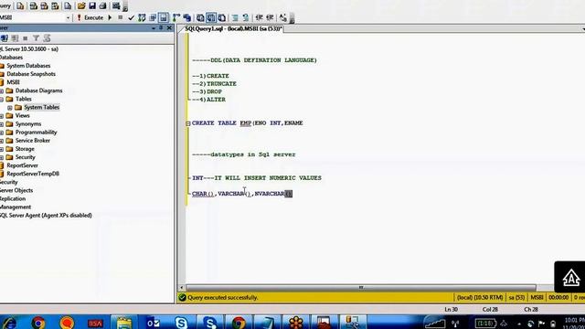 System databases&DML,DDL Statments- Day 1 смотреть онлайн