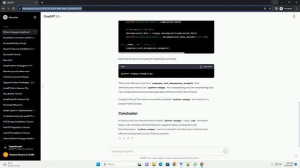 pip install python snappy
