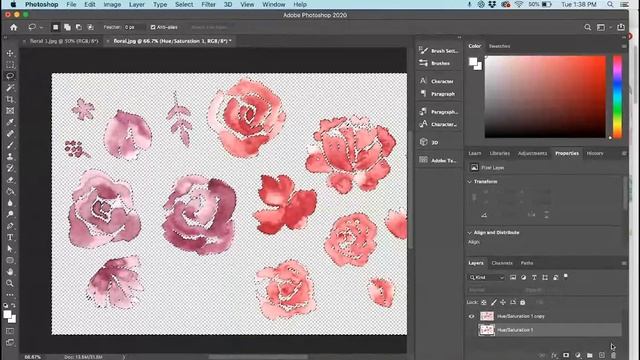 How To Make Watercolor Clipart To Sell - Photoshop Tutorial To Sell On Etsy - Passive Income (Pt.2) смотреть онлайн