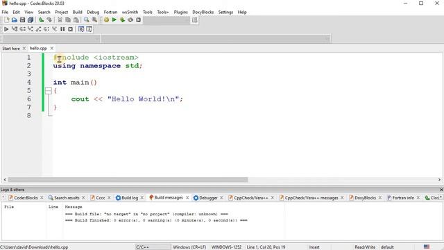 C++ Hello World using Code::Blocks on Windows смотреть онлайн