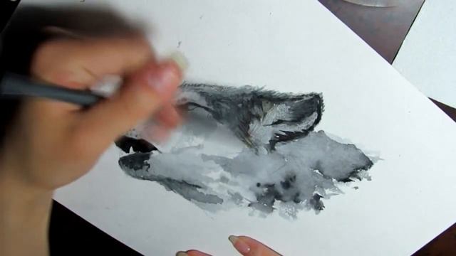 Picture Wolf ( pencil, aquarelle ) . Speed Drawing смотреть онлайн