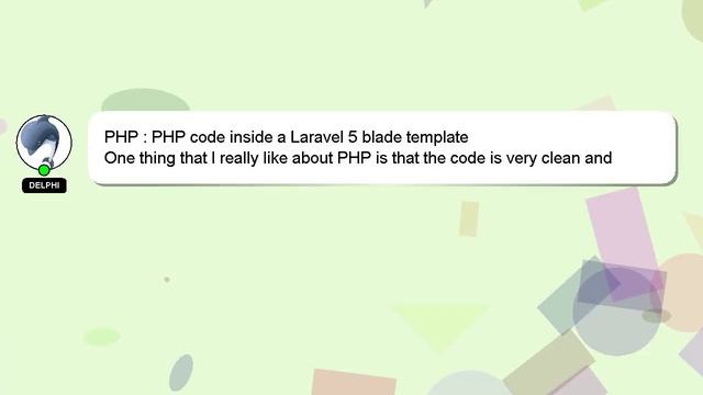 PHP : PHP code inside a Laravel 5 blade template смотреть онлайн