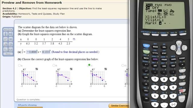 Least Squares Regression Line on the TI83 TI84 Calculator смотреть онлайн