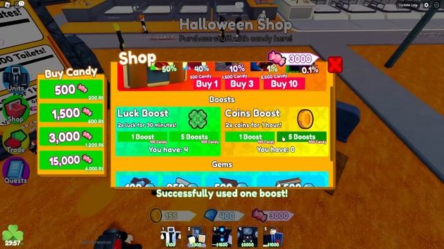 ХЕЛЛОУИНСКОЕ ОБНОВЛЕНИЕ ПОЛУЧИЛ СРАЗУ 3000 КОНФЕТ В TOILET TOWER DEFENSE ROBLOX смотреть онлайн