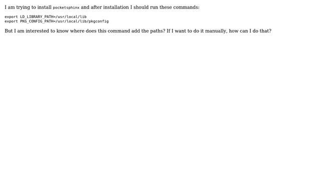 Where does add the path this command: export PKG_CONFIG_PATH=/usr/local/lib/pkgconfig смотреть онлайн