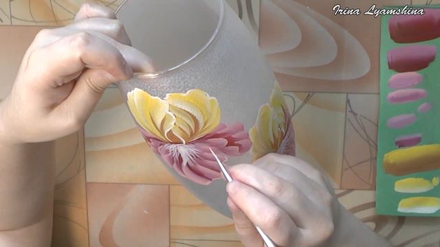 DIY, Decoration idea, Paint the Iris flower on a vase смотреть онлайн