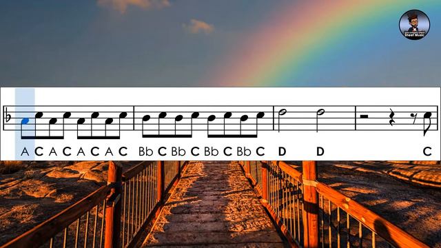 Over The Rainbow | Sheet Music with Easy Notes for Recorder, Violin + Piano Backing Track смотреть онлайн