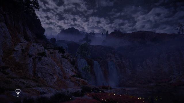 Waterfall Hills At Night - Horizon Forbidden West - 10 Hours смотреть онлайн