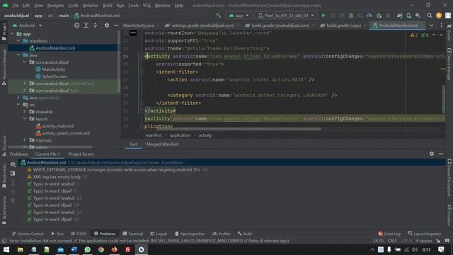 The application could not be installed: INSTALL_PARSE_FAILED_MANIFEST_MALFORMED смотреть онлайн