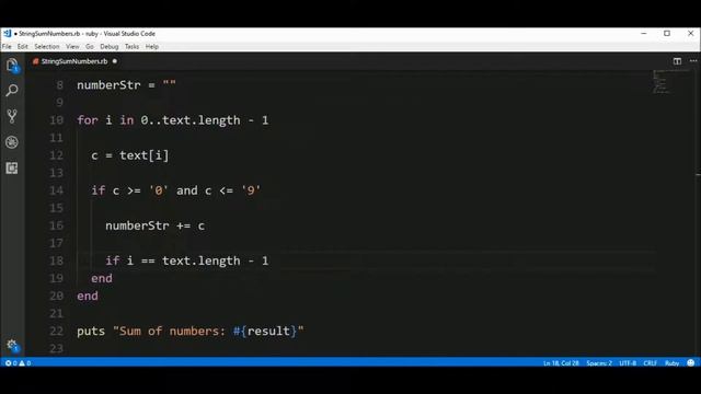 string sum numbers in ruby смотреть онлайн
