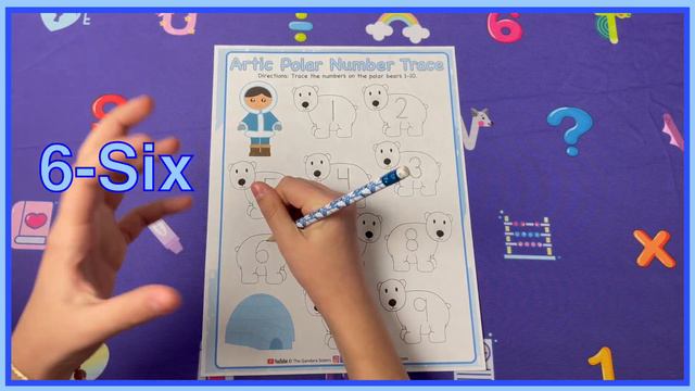 Arctic Number Trace| January activities| Follow along worksheet |Preschool | Toddler | Kindergarten смотреть онлайн