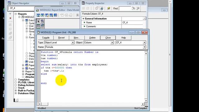 Oracle Reports: Manual report with manual function смотреть онлайн