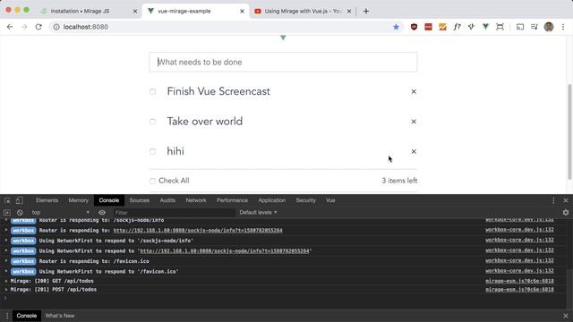 Mirage JS with Vue смотреть онлайн