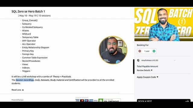 SQL ZERO se HERO Batch 1 смотреть онлайн