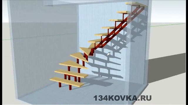 3D Модель лестницы для заказчика смотреть онлайн