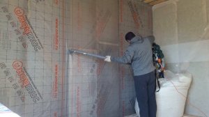 Утепление дома крошкой пенопласта.