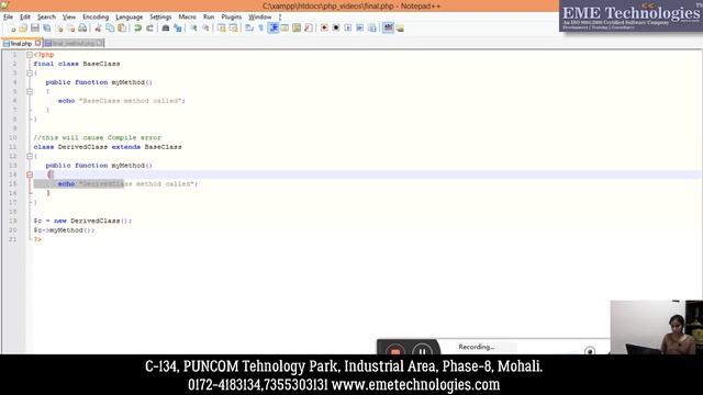 How to use Final Keyword in PHP смотреть онлайн