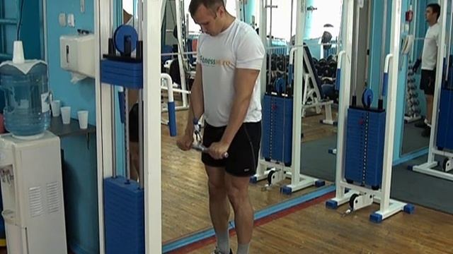 №036 — Тяга вниз на трицепс (прямая рукоять) смотреть онлайн