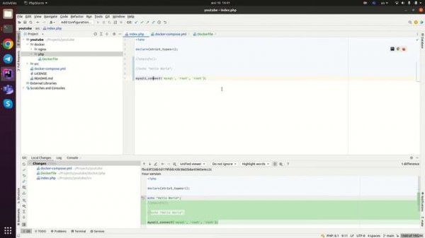 2. Настройка Docker. MySQL контейнер, установка соединениея из PHP