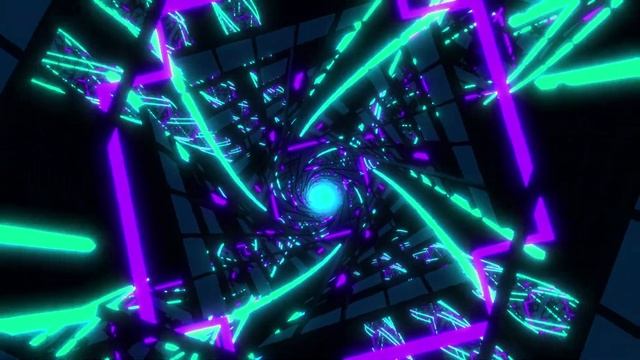 1 Hour Abstract Background Video 4k Cyan Gradient Metallic Tunnel VJ LOOP NEON Wallpaper, Psychill