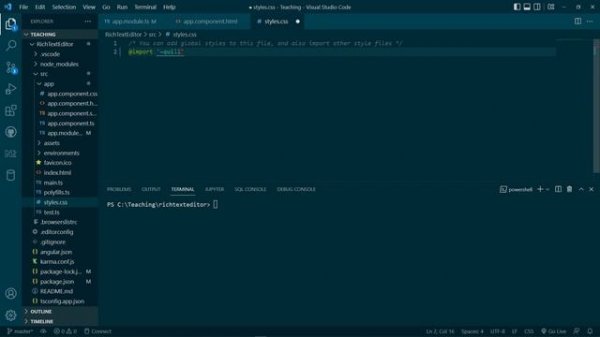 How to add a RICH TEXT EDITOR to Angular (Quill JS)