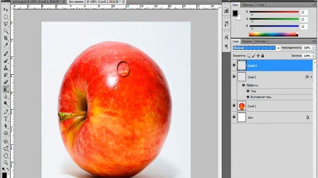 Капля воды в фотошопе смотреть онлайн