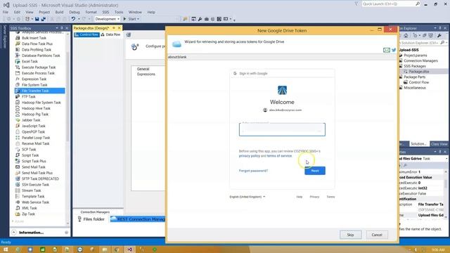 Upload and Backup files from SQL Server to Google Drive with COZYROC File transfer task. смотреть онлайн