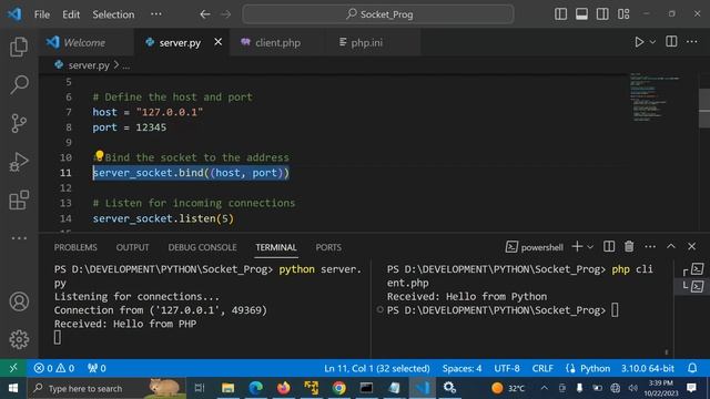 Send Data From PHP Socket Client To Python Socket Server смотреть онлайн