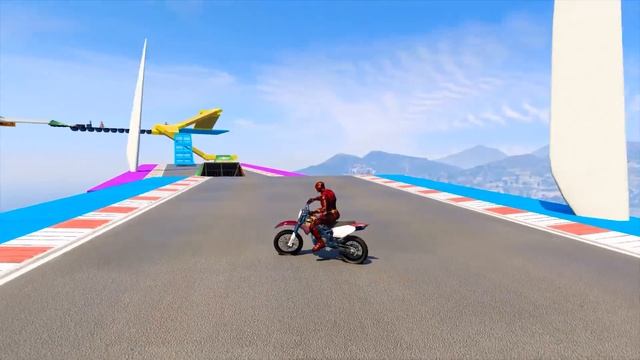 Spider Man Car Racing Challenge Bike Shark Pit Obstacles Run Competitive смотреть онлайн
