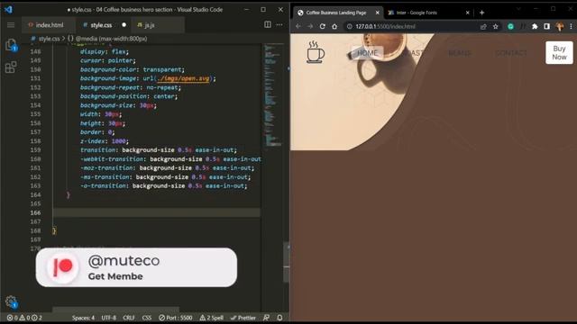 Design a Cozy Coffee Shop Landing Page | HTML, CSS & Vanilla JS Tutorial смотреть онлайн