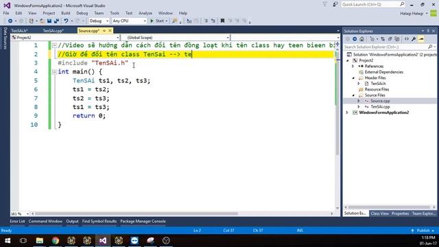 Cách đổi tên class, biến một cách đồng loạt trong visual studio смотреть онлайн