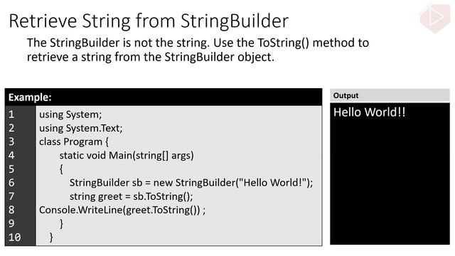 C# Tutorial 6: StringBuilder смотреть онлайн