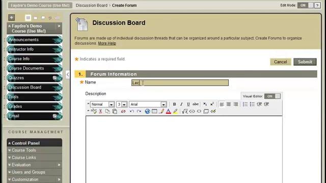 Setting Up the Discussion Board in Blackboard смотреть онлайн