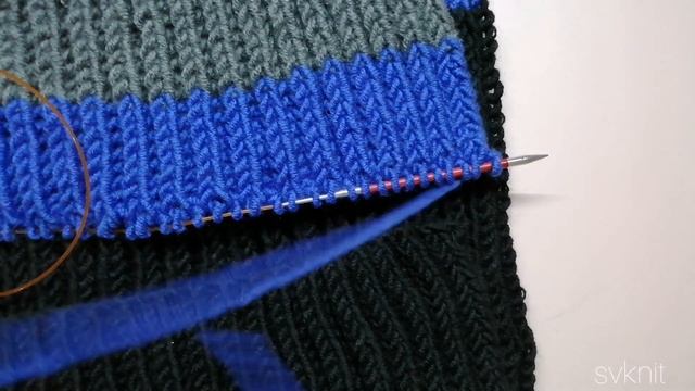 МК снуд колорблок спицами, простой снуд английской резинкой в два оборота, соединение, шов для снуд смотреть онлайн