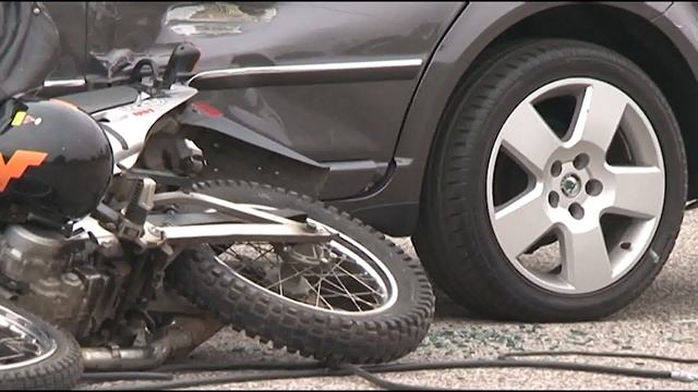 CRASH TEST , Motorcycle Yamaha X Skoda Superb First Generation