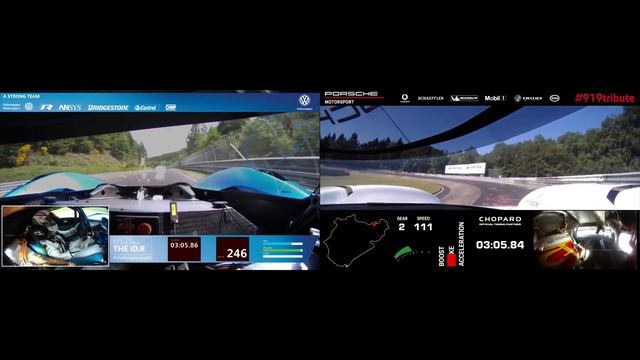 Volkswagen ID.R vs Porsche 919 Evo At The Nürburgring Nordschleife смотреть онлайн