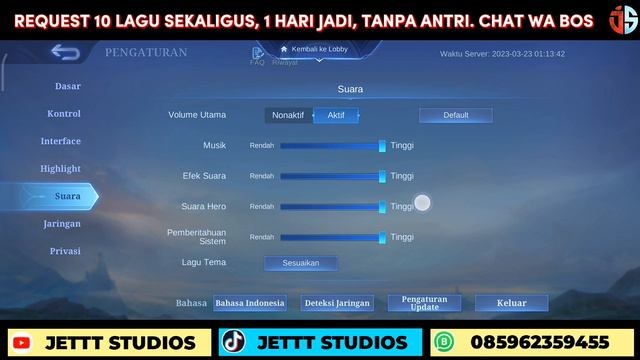 SCRIPT BACKSOUND LOBBY MOBILE LEGENDS LAGU TIKTOK TERBARU | SCRIPT BACKSOUND ML